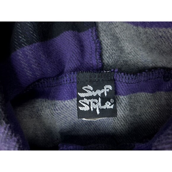 Vtg 90s Grunge Surf Style Myrtle Beach Golf Plaid Hoodie Made In USA Mens XL EUC - Picture 8 of 10